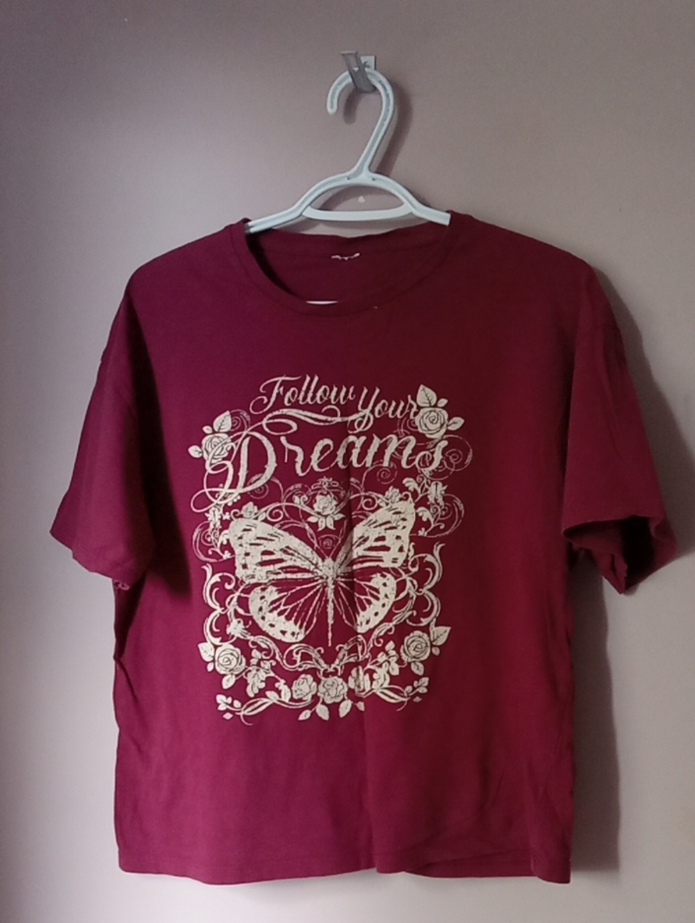 Kids Maroon 'Follow Your Dreams' Butterfly Graphic Tee